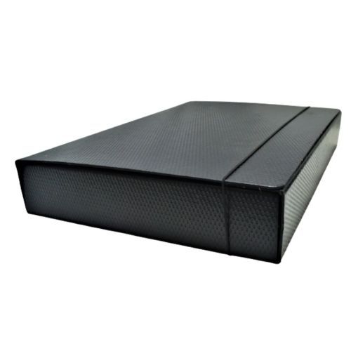 Caja archivo fibra negra con elastico OF N°3