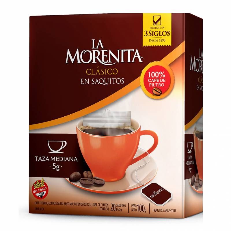 Cafe negro 20 saquitos La morenita
