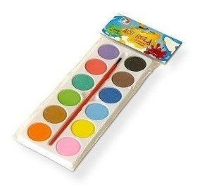 Acuarelas X 12 Colores Con Pincel Rectangular