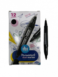 Microfibra Permanente Doble Punta Ibi Negro