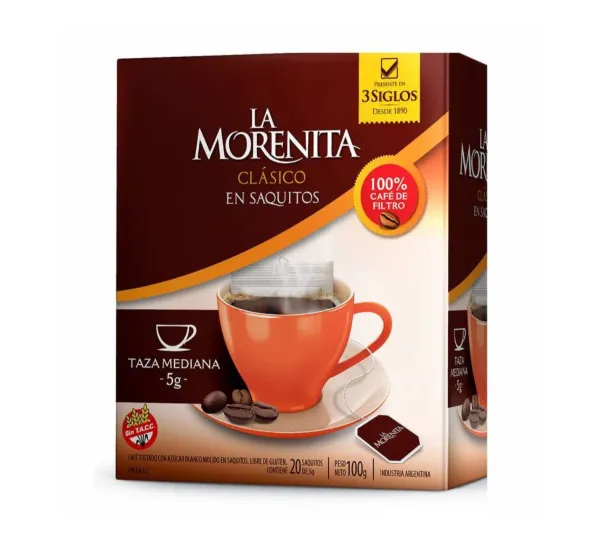 Cafe Negro La Morenita 20 Saquitos