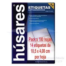 Etiqueta Autoadhesiva A4 10,5 X 4,08cm) 14 X Hoja