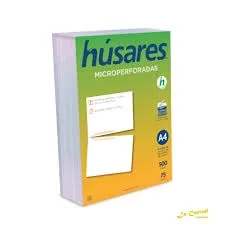 Hojas Microperforadas Al Medio A4 Husares