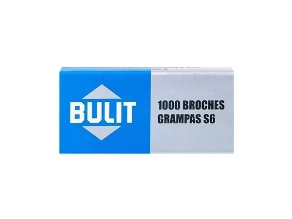 Broches Engrampadora 6mmx1000u Bulit