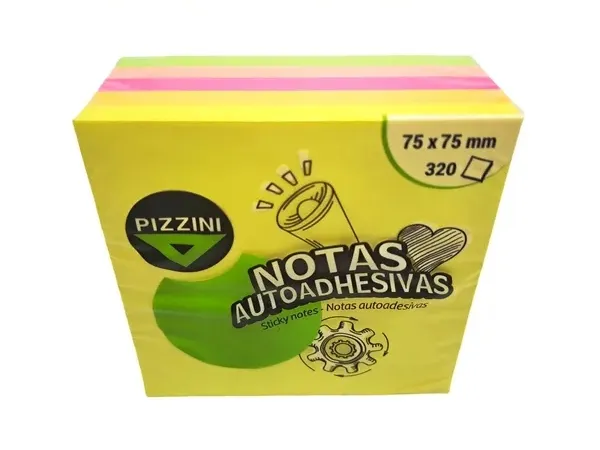 Notas Pizzzini | Fluo 75x75 4 Colores (320h)