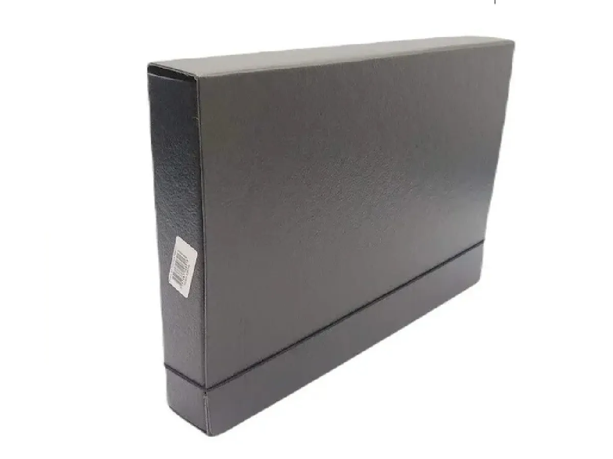 Caja Archivo Fibra Negra Con Elastico Of N°5