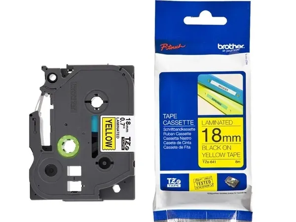 Cinta Brother Negro/amarillo Tze-641 18mm