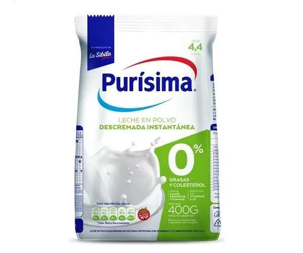 Leche En Polvo Purisima Descremada 400 Grs