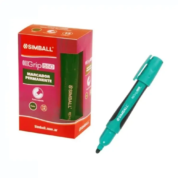 Marcador Permanente Micro/simball Grip 550 Verde Punta Redonda