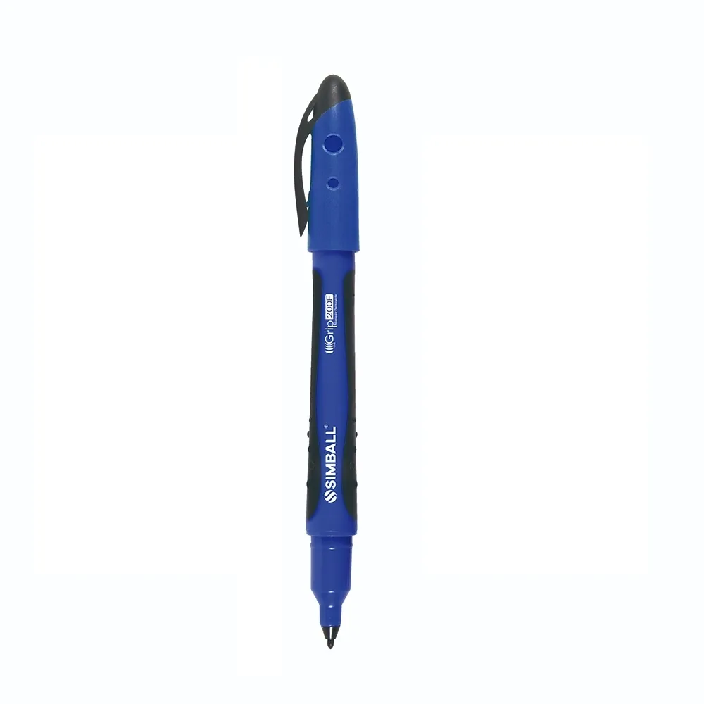 Marcador Permanente Simball Grip 200 Punta Ultra Fina Azul