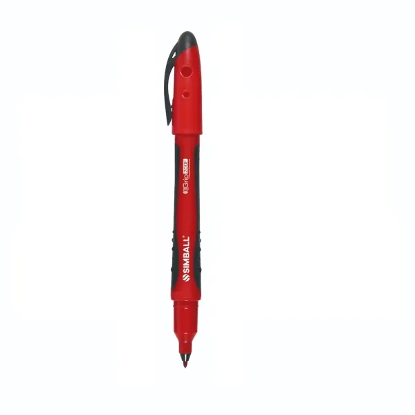 Marcador Permanente Simball Grip 200 Punta Ultra Fina Rojo