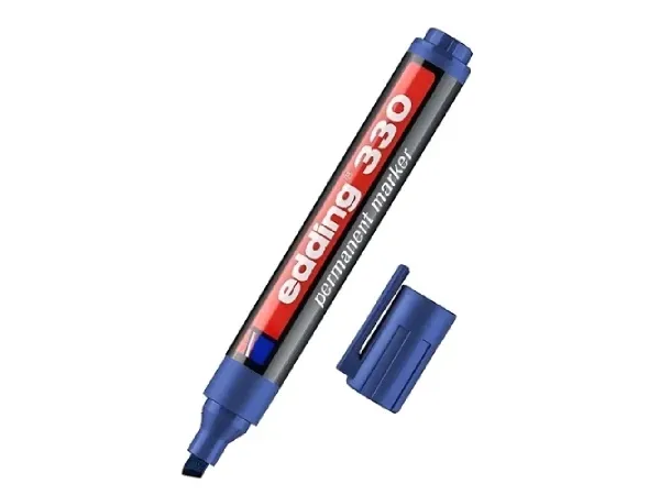 Marcador Edding 330 Permanente Azul Pta Biselada