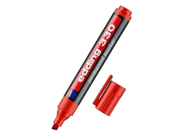 Marcador Edding 330 Permanente Rojo Pta Biselada