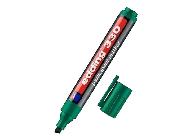Marcador Edding 330 Permanente Verde Pta Biselada