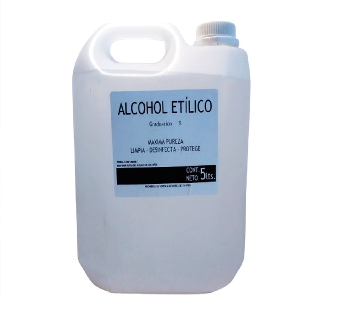 Alcohol Etilico 96% de 5 litros