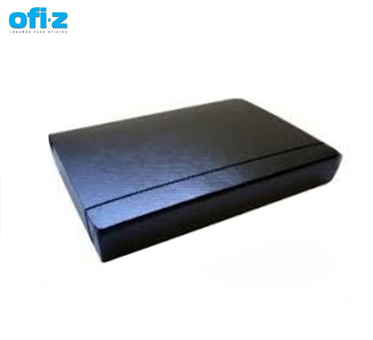 Caja archivo fibra Negra C/elástico Oficio