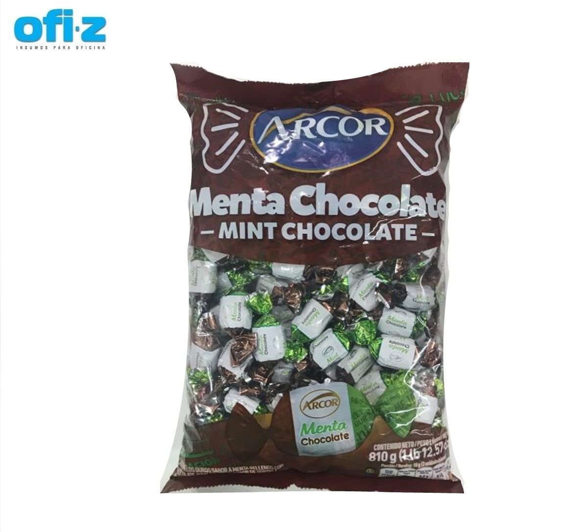 Caramelo Arcor menta chocolate 810G