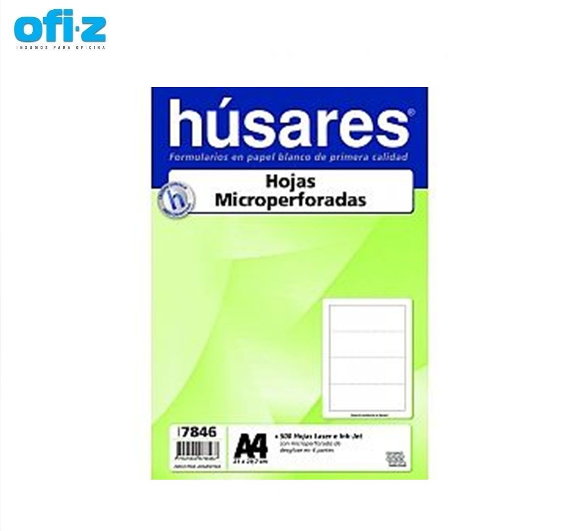 Hojas Micro perforadas 4 partes 500hjs A4 Husares