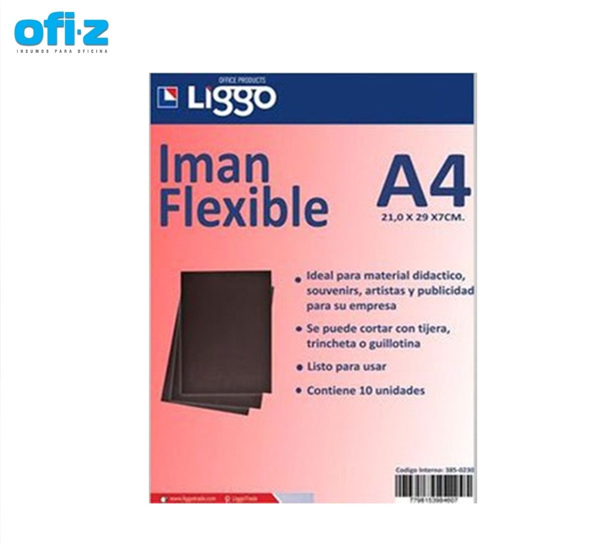 Imán flexible con adhesivo Pochteca 62548 Carta 1 hoja