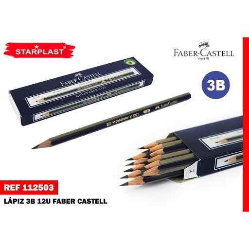 Lapiz grafito 3B 12U Faber Castell Goldfaber 1221