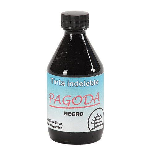 Tinta para sellos PAGODA 60 cc Negra Indeleble - Ofi-Z